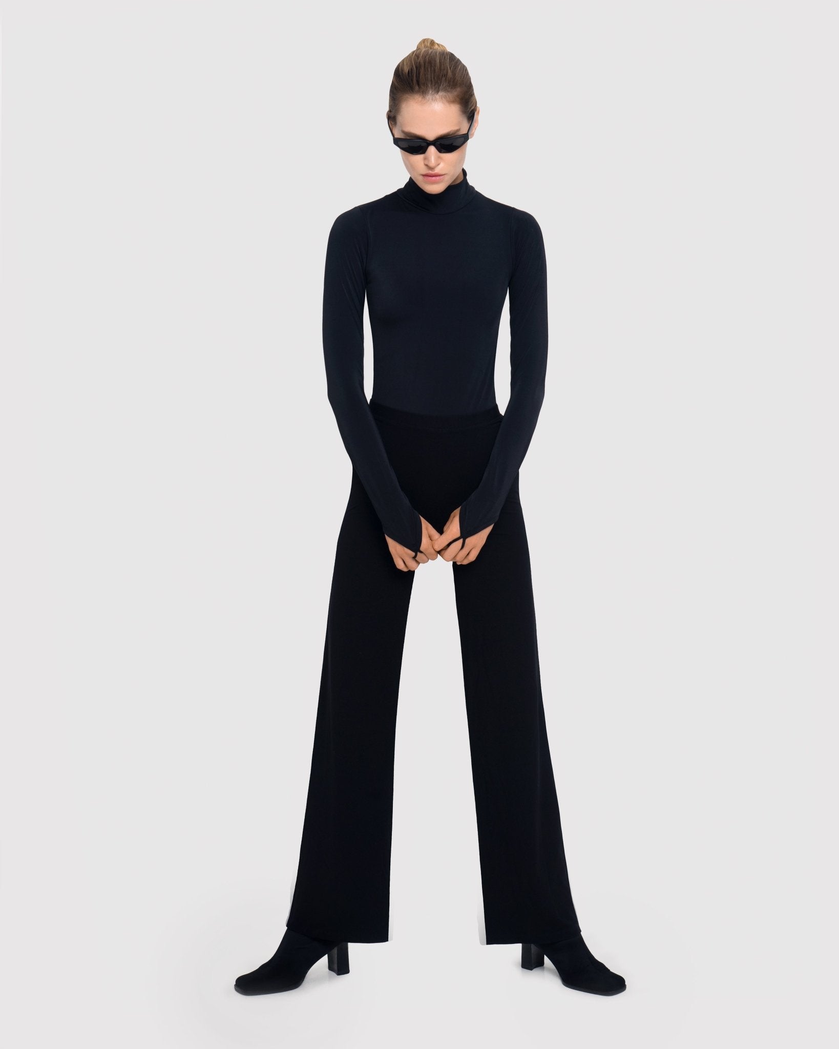 Buy Black Cotton Flared Pants For Women by Corpora Studio Online