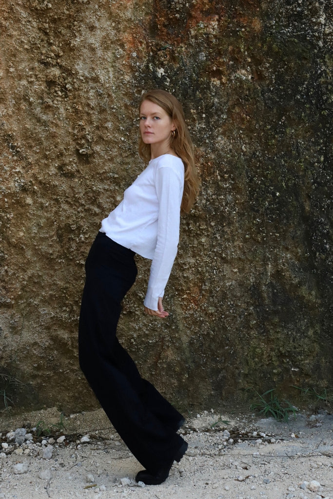 Organic Cotton Long Sleeve Crop Top - Makara wear