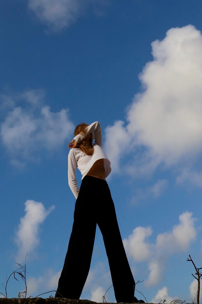 Organic Cotton Long Sleeve Crop Top - Makara wear