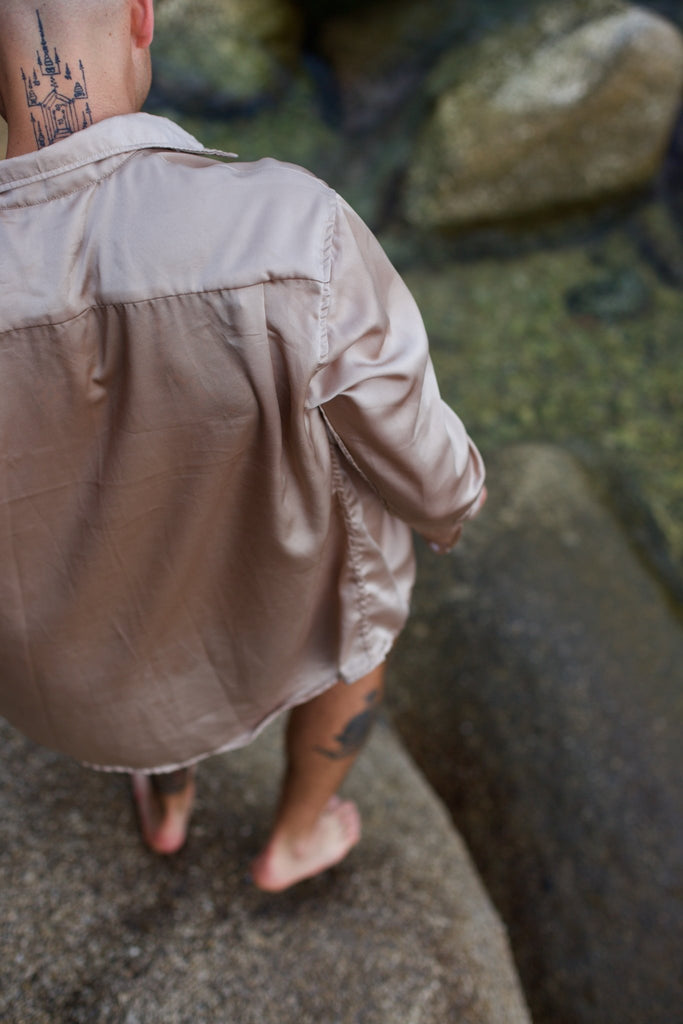 Pash Satin Oversized Shirt - Makara wear