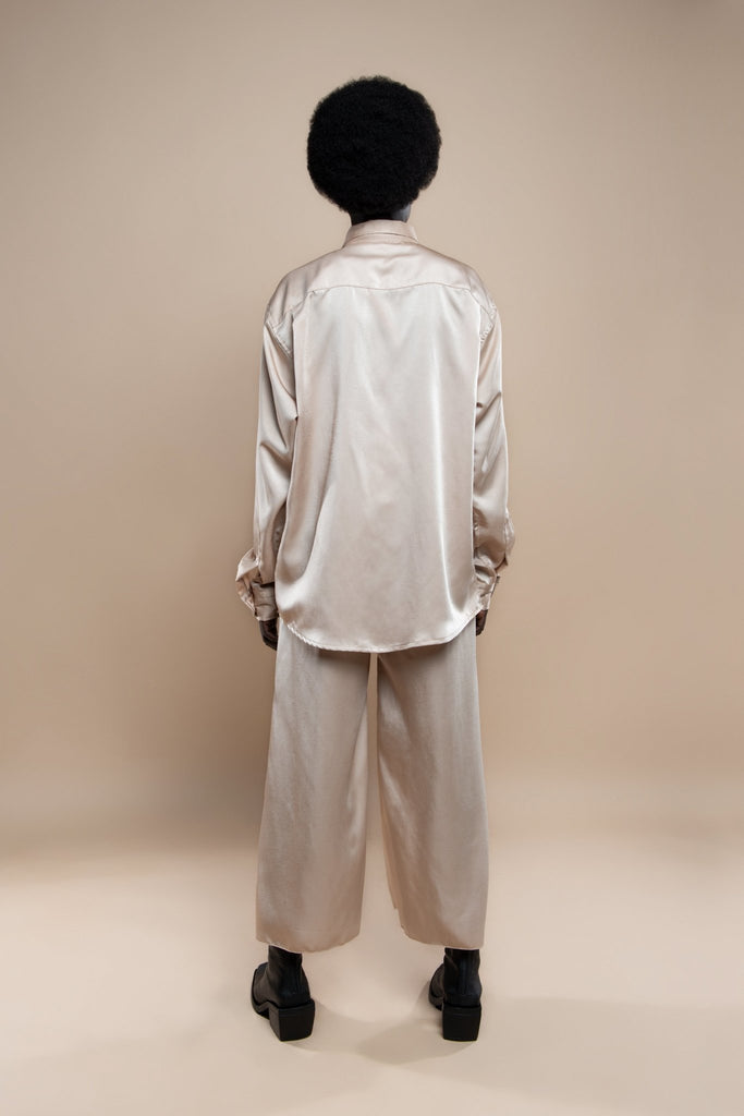 Pash Satin Oversized Shirt - Makara wear