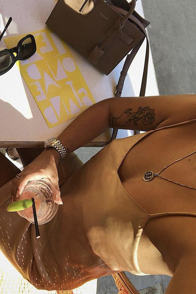 Upcycled Creme Nude Slip Dress - Makara wear