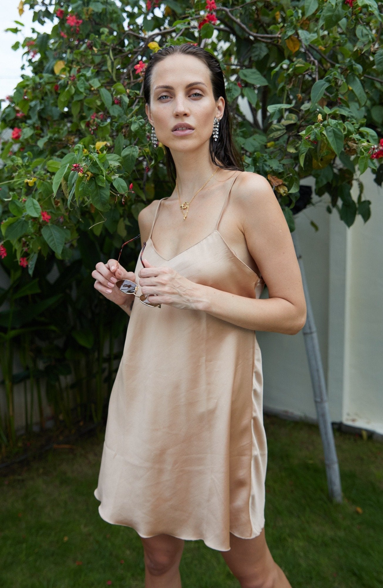 Upcycled Creme Nude Slip Dress - Makara wear